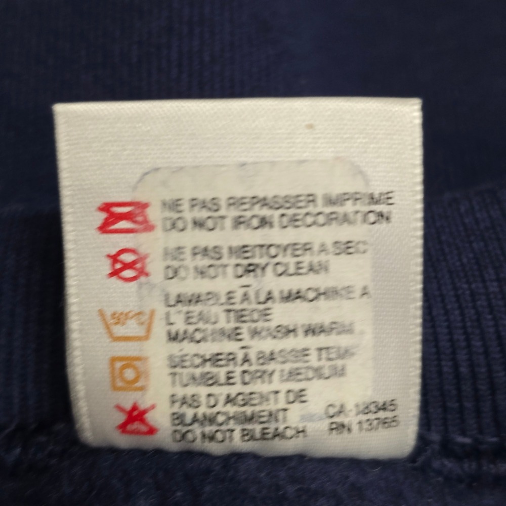 Vintage Fruit of the Loom Atlantic Sweatshirt Mens XL Navy Embroidered 90s - Picture 5 of 9